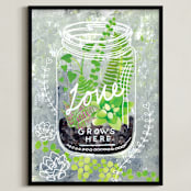 "'Love Grows Here'" - Art Print in Sunlit Granite by Ming Platt - Framed