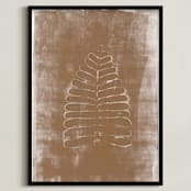 "Contemporary Botanical Series 1" - Art Print in Bronze by Angela Simeone - Framed