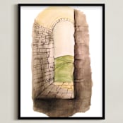 "Window to Italy" - Art Print in Italian Stone by Haley Moore - Framed