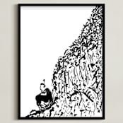 "Busy Solitude" - Art Print in Busy Black by Stuart Heir - Framed