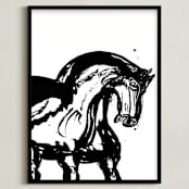 "Wild Horses" - Art Print in Rich Black by Stuart Heir - Framed