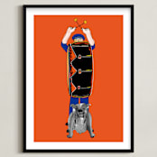 "Bang the Drum" - Art Print in Parade Orange by Stuart Heir - Framed