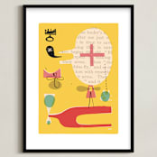 "Fun Games That Make You Laugh" - Art Print in Big Lemon by ERAY - Framed