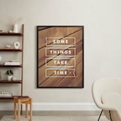 "Some Things Take Time" - Art Print in Light Aqua by Monica Tuazon - In a Room
