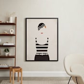 "Striped Suit" - Art Print in charcoal by Faith Harlow - In a Room