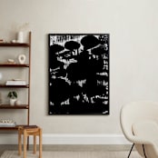 "The Night Garden" - Art Print in Midnight Black by Stuart Heir - In a Room