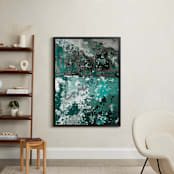 "Love on the wall" - Art Print in Emerald Teal by Simi Gauba - In a Room