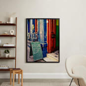 "Menú del Día" - Art Print in Electric Blue by Marco Augusto Ferreira - In a Room