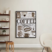 "Coffee Love" - Art Print in Coffee by Cynthia Oswald - In a Room