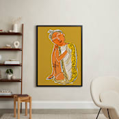 "Morning Reflection" - Art Print in Budda Orange by Stuart Heir - In a Room