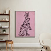 "Rabbit" - Art Print in Pink Bunny by Kanika Mathur - In a Room