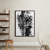 "Bamboo in the Breeze" - Art Print in Dove Grey by Stuart Heir - In a Room