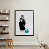 "Blue Martini" - Art Print in Black & White by Katrina Leandro - In a Room