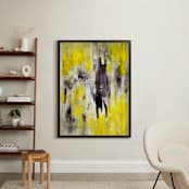 "Lemon Burst" - Art Print in Lemon Yellow by Ilana Greenberg - In a Room
