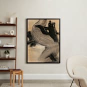 "Neutral Essence Series 3" - Art Print in Tan and Black by Angela Simeone - In a Room