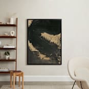 "Neutral Essence Series 6" - Art Print in Tan and Black by Angela Simeone - In a Room