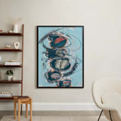"Blue Tchochke" - Art Print in Blue by Misty Hughes - In a Room