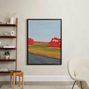 "Drive Bye Asphalt" - Art Print in Drive Bye Red by Jeff Preuss - In a Room
