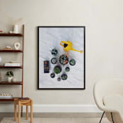 "Saturday Succulents" - Art Print in Songbird Yellow by Five Sparrows - In a Room