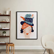 "Chapeau" - Art Print in Tangerine by Melissa Egan of Pistols - In a Room