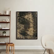 "Neutral Essence Series 4" - Art Print in Tan and Black by Angela Simeone - In a Room