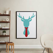 "Mr Dear" - Art Print in Teal blue by Johanna Phillips Huuva - In a Room