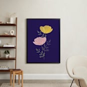 "Pressed Poppies" - Art Print in Royal by Milk and Marrow - In a Room