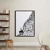 "Busy Solitude" - Art Print in Busy Black by Stuart Heir - In a Room