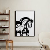 "Wild Horses" - Art Print in Rich Black by Stuart Heir - In a Room