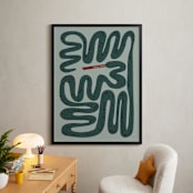 "Squiggly Snake" - Personalized Art Print in Cactus by Jenna Holcomb - In a Room
