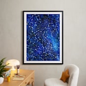 "Constellations" - Art Print in Deep blue by Alexandra Dzh - In a Room