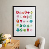 "Alpha Dots" - Art Print in Poppy Red by Kelly Ventura - In a Room