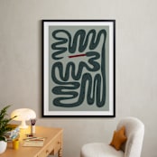 "Squiggly Snake" - Art Print in Cactus by Jenna Holcomb - In a Room