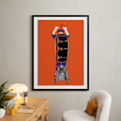 "Bang the Drum" - Art Print in Parade Orange by Stuart Heir - In a Room