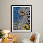 "The Definition of Series 3" - Art Print in Brillant Blue and Green by Angela Simeone - In a Room