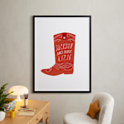 "Giddyup" - Personalized Art Print in Fireball by Olivia Raufman - In a Room