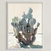 "Blue Cactus" - Art Print in Desert Blue by Wilder California - Framed