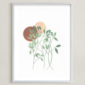 "Paper Leaves" - Art Print in soft green by Erin McCluskey Wheeler - Framed