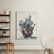 "Blue Cactus" - Art Print in Desert Blue by Wilder California - In a Room