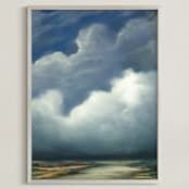 "Afternoon Fog" - Art Print in Cornflower by Kelly Money - Framed
