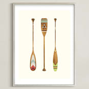 "Let's Get Paddles" - Art Print in Wood by SUWACHI - Framed