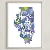 "Illinois (Violet)" - Art Print in Violet by Holly Whitcomb - Framed