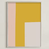 "Color Block No. 3" - Art Print in Dusky Pink by MinimalType - Framed