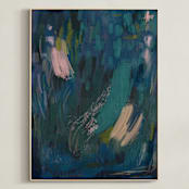 "Dreamscape 2" - Art Print in Midnight Green by Yaling Hou Suzuki - Framed Canvas