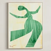 "Madame Green" - Art Print in Gorgeous Green by Maran Ree Whiting - Framed Canvas