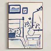 "Pretty Room" - Art Print in Vanilla by Teju Reval - Framed Canvas