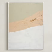 "Muted Abstract Diptych II" - Art Print in peach by Caryn Owen - Framed Canvas