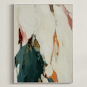 "Winter Thaw No. 1" - Art Print in Warm Grey by Wendy Keller - Framed Canvas