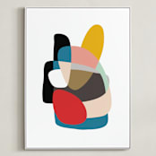 "Up Down and Back Around" - Art Print in Cerulean by Christina Flowers - Framed Canvas