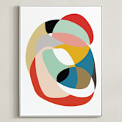 "Home" - Art Print in Cerulean by Christina Flowers - Framed Canvas